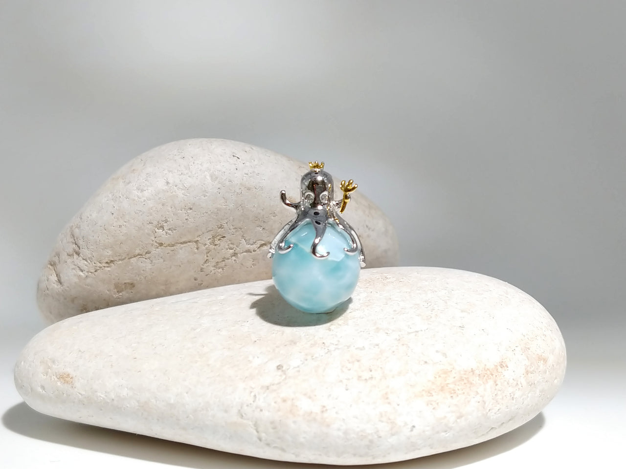 Larimar octopus pendant