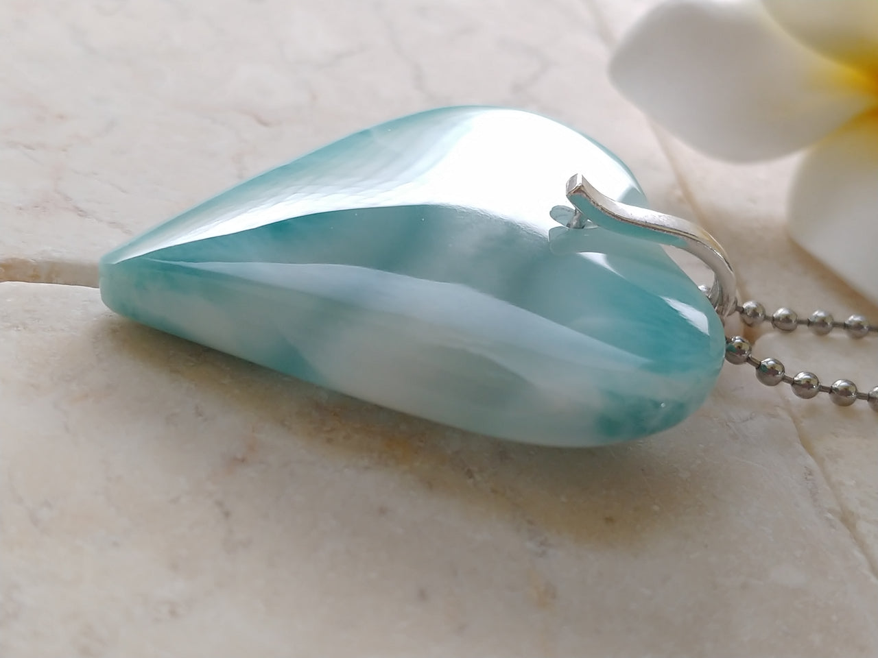 Larimar AAA amazing heart pendant