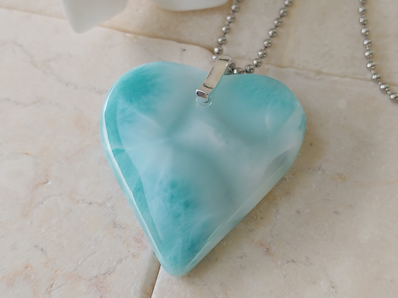 Larimar AAA amazing heart pendant