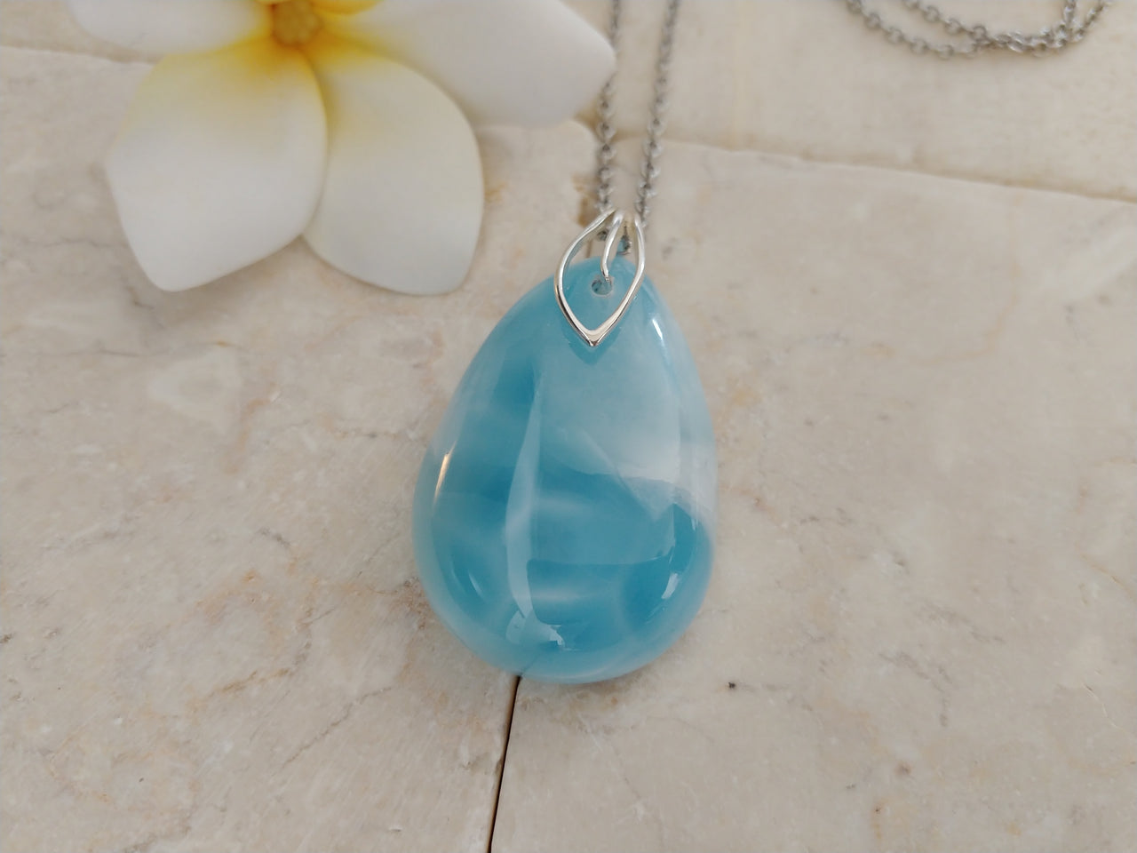 Larimar falling water pendant
