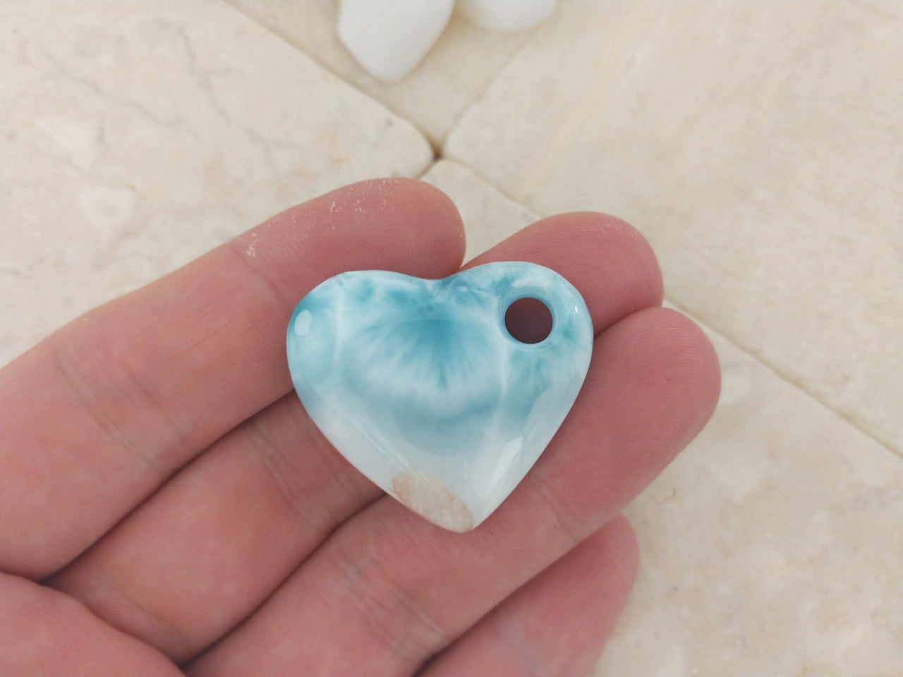 Larimar large hole pendant