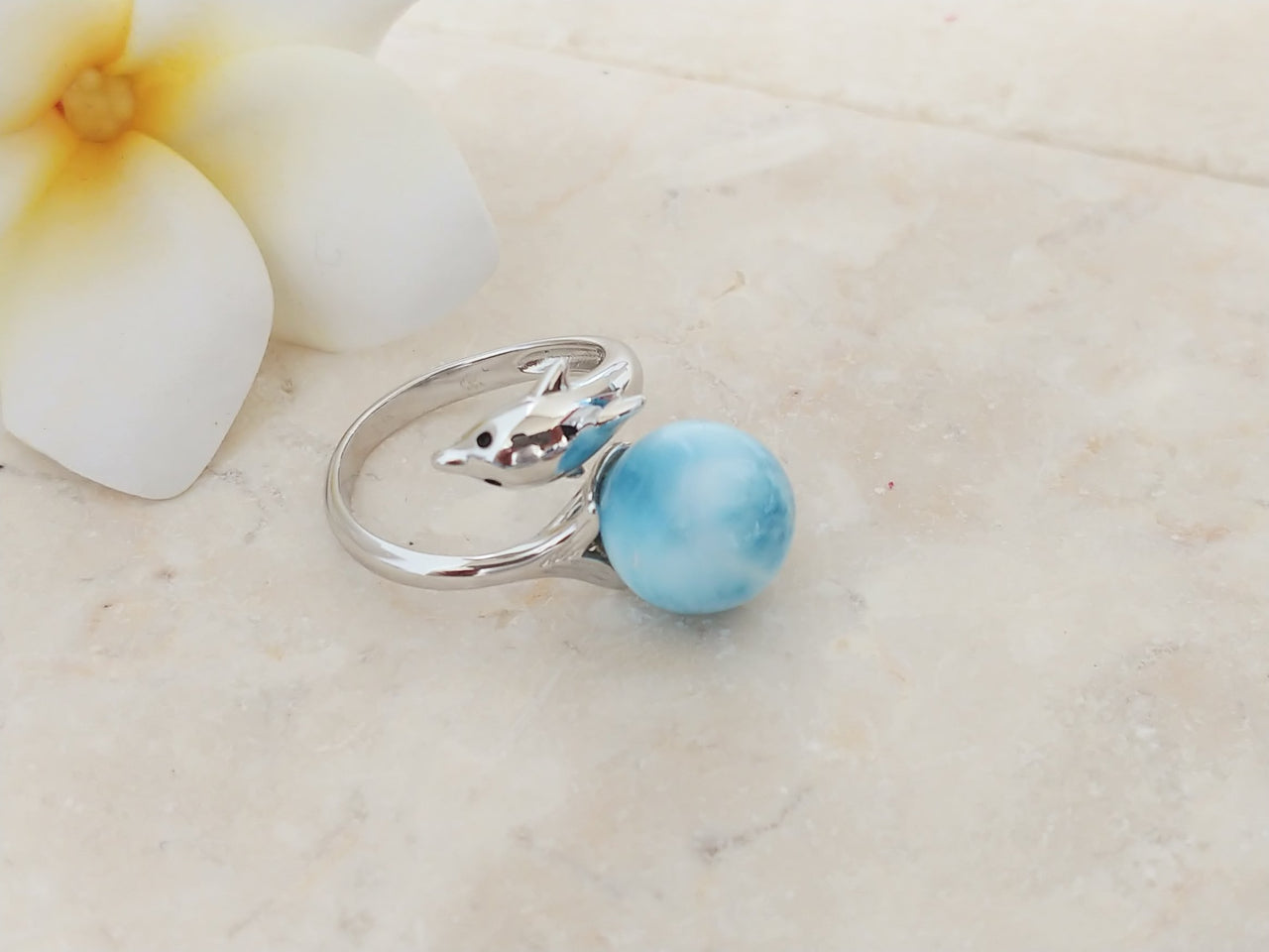 Larimar dolphin ring