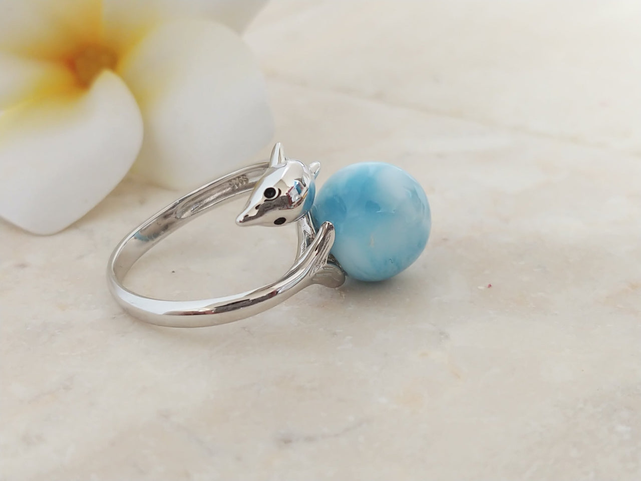Larimar dolphin ring