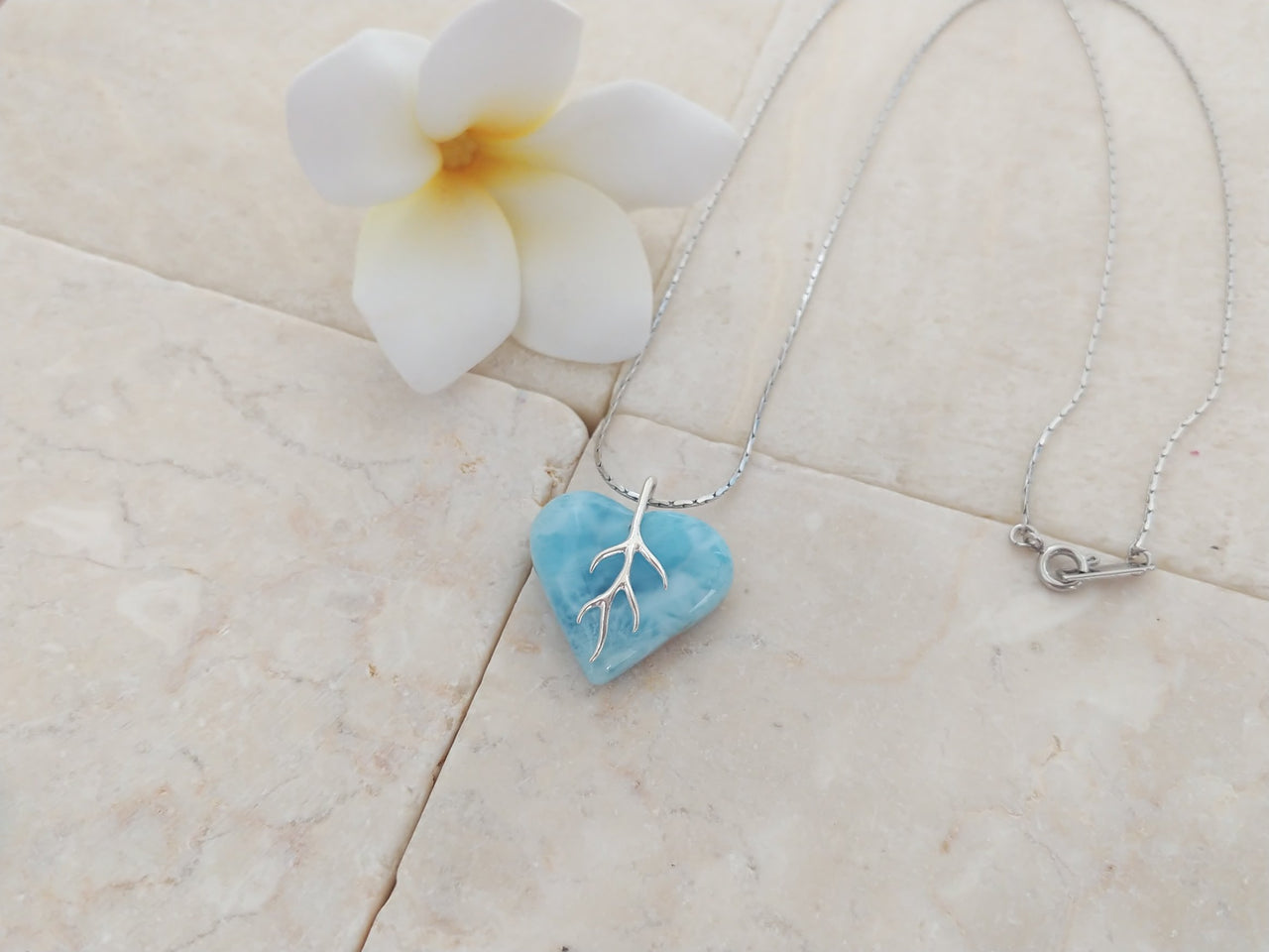 Larimar tierna heart pendant