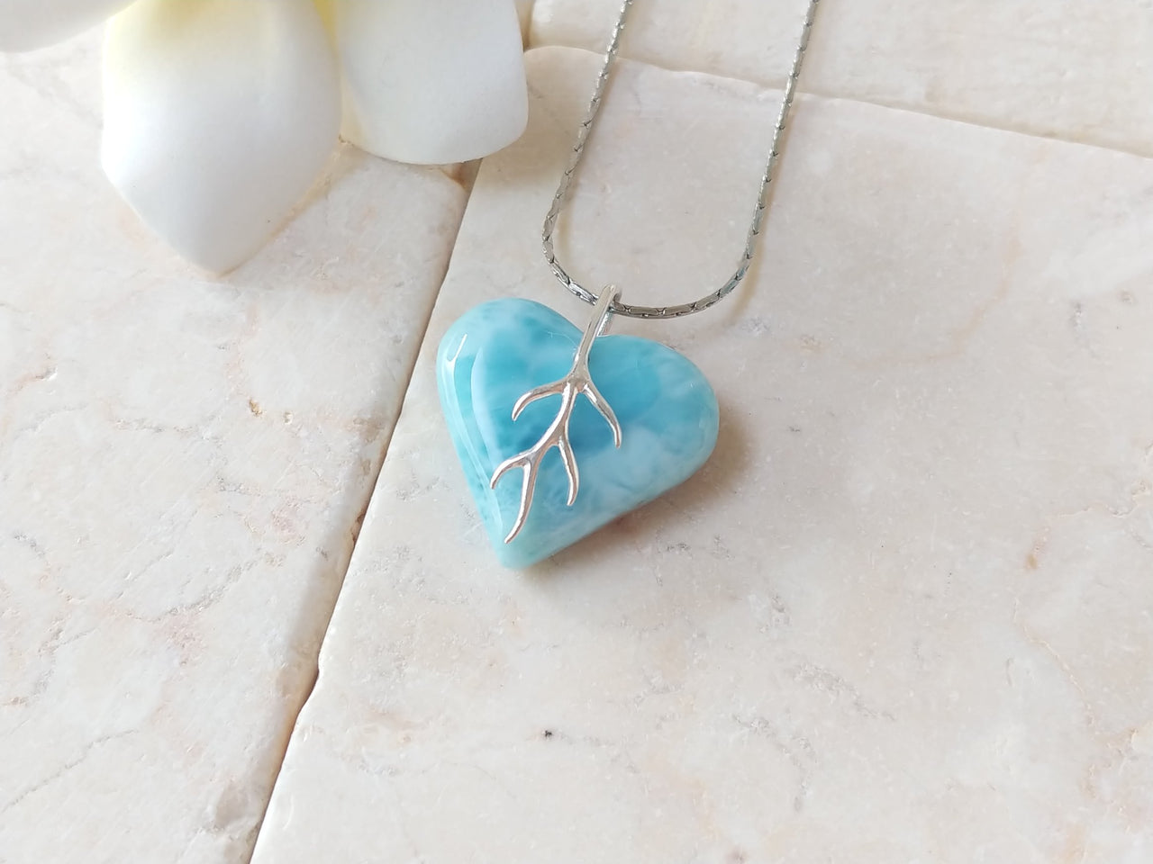 Larimar tierna heart pendant