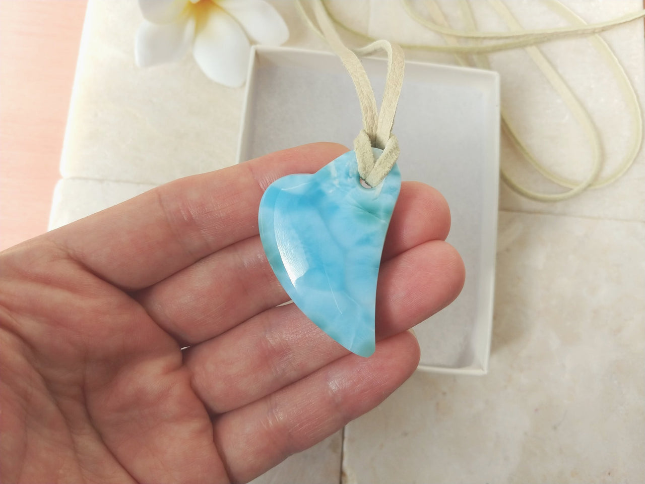 Larimar clarus heart pendant