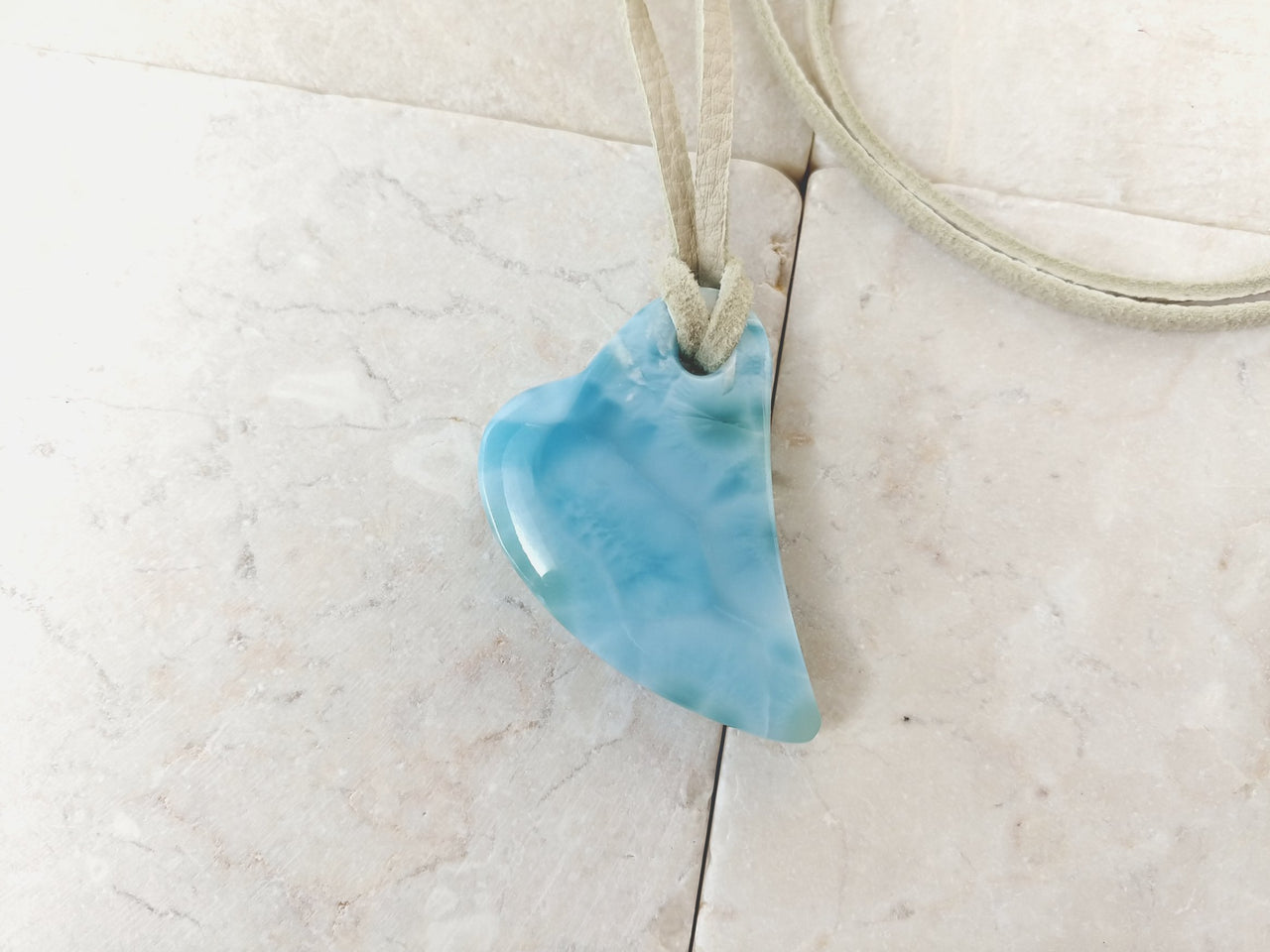 Larimar clarus heart pendant