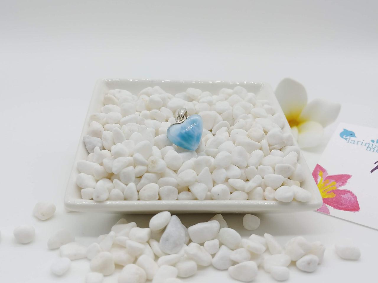 Larimar mini heart pendant
