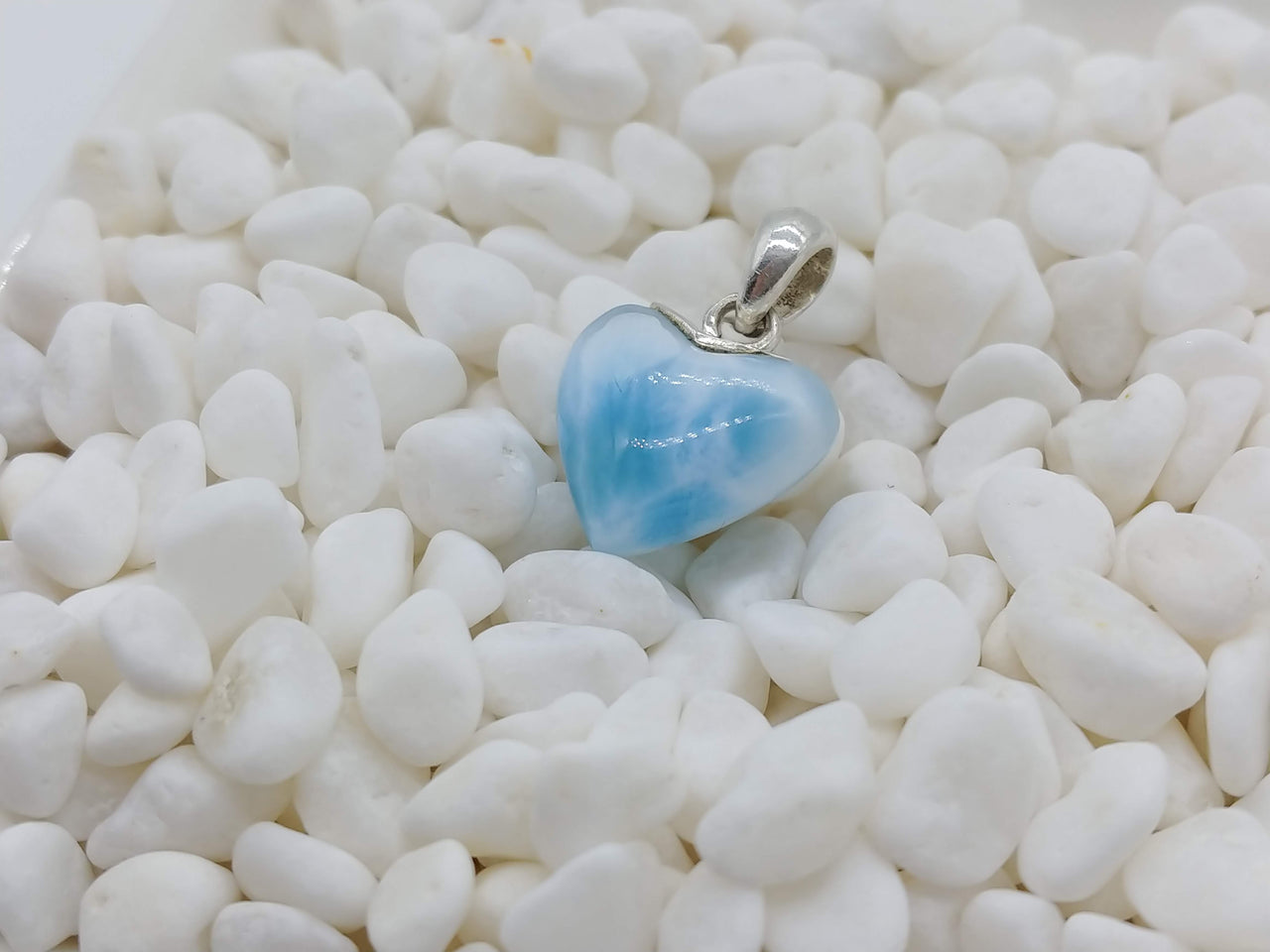 Larimar mini heart pendant