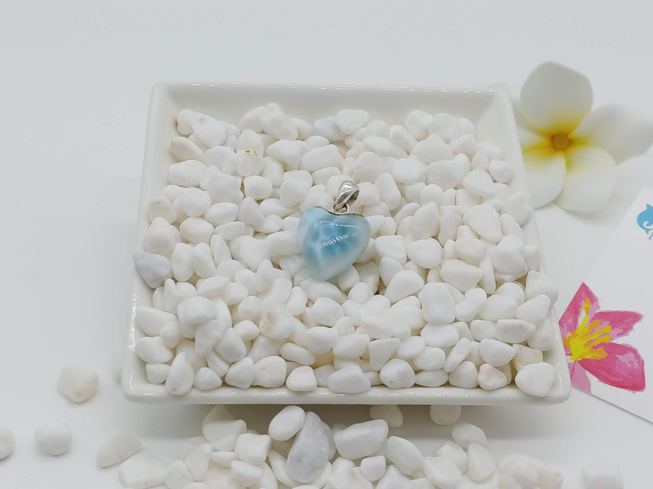 Larimar mini heart pendant