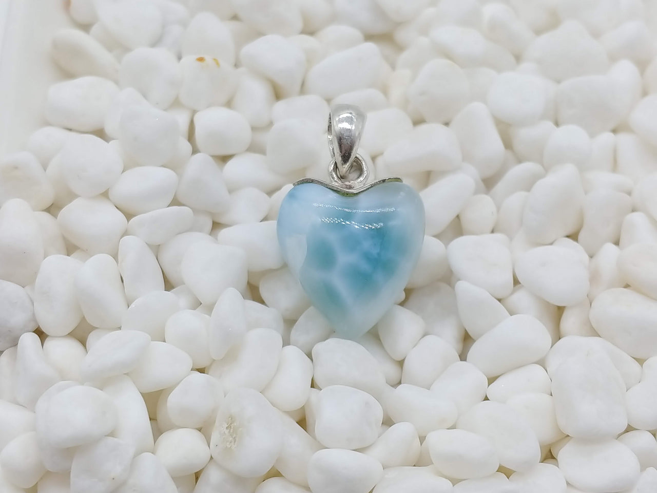 Larimar mini heart pendant