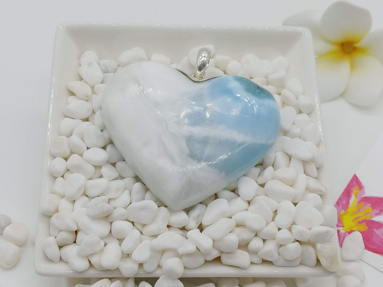 Larimar BIG heart pendant