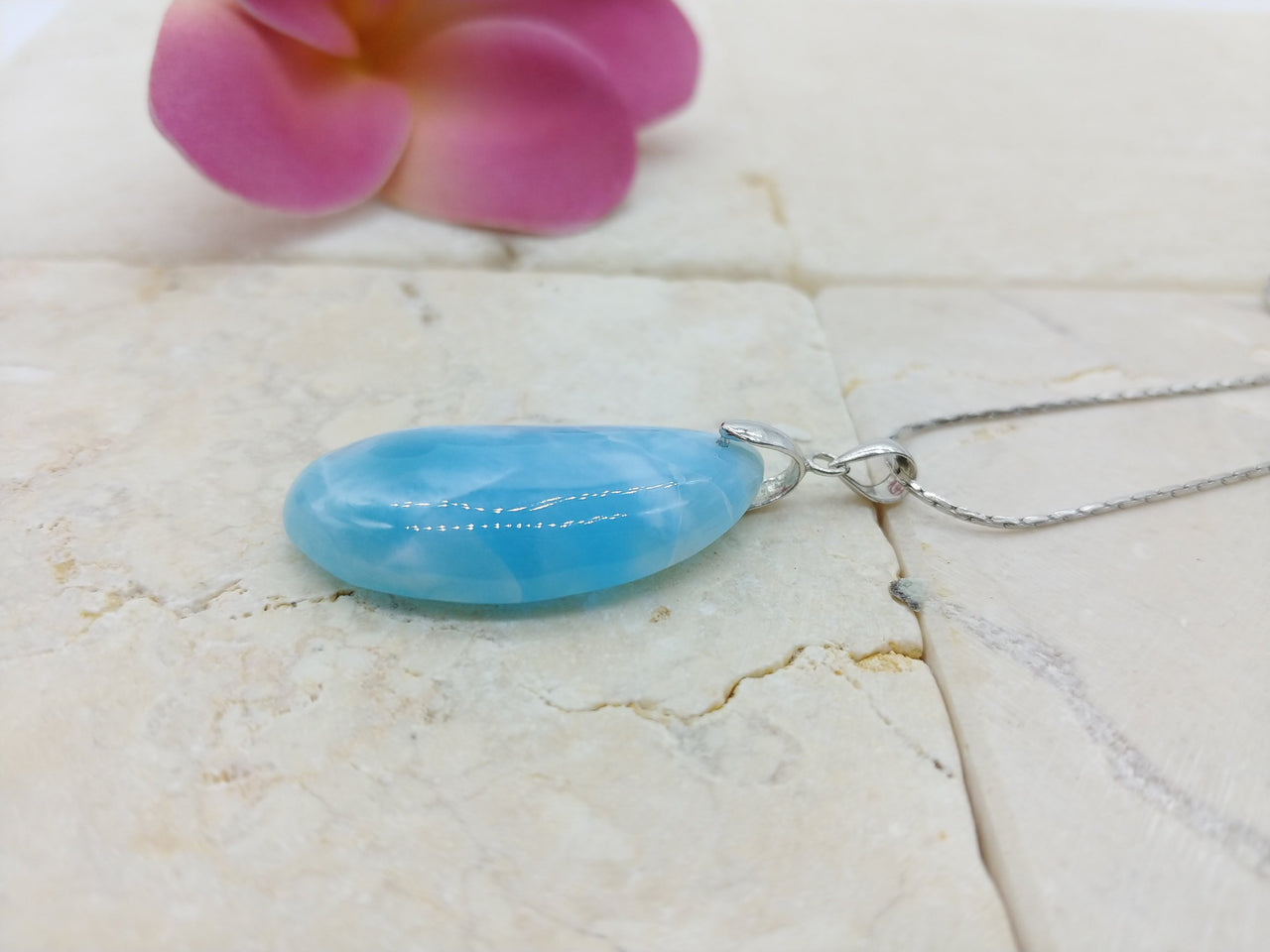 Larimar caribbean blue pendant