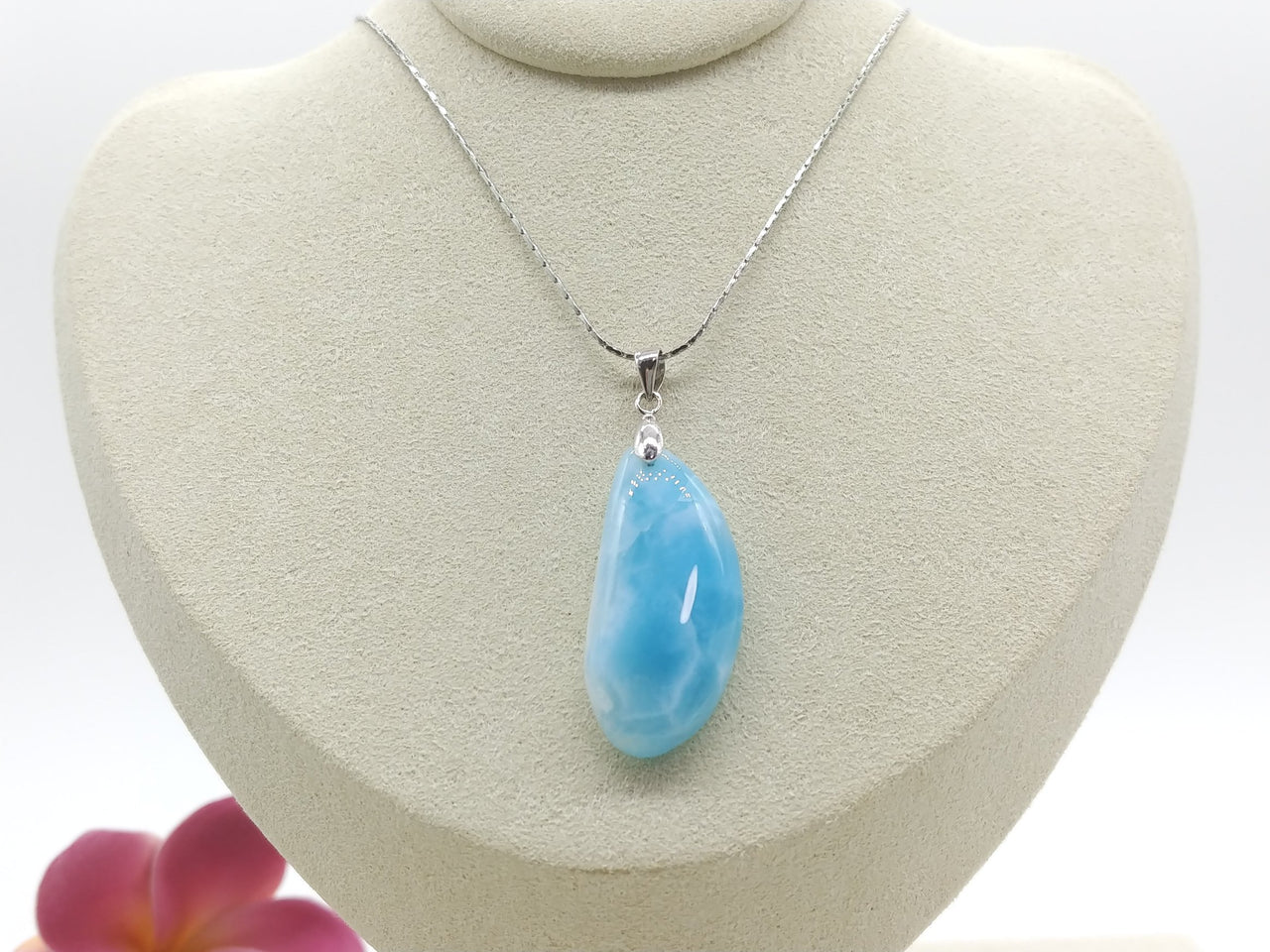 Larimar caribbean blue pendant