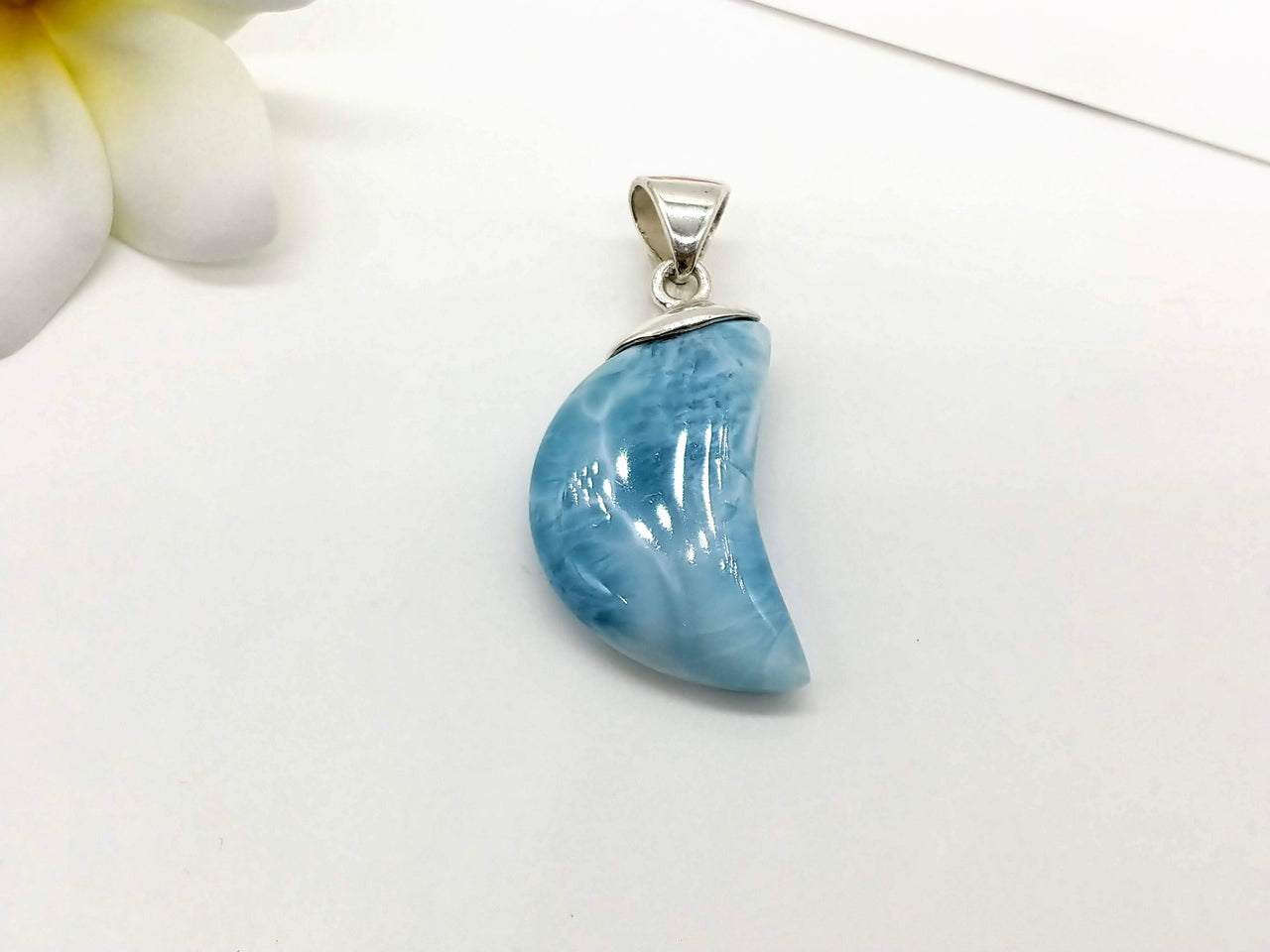 Larimar Crescent Moon pendant