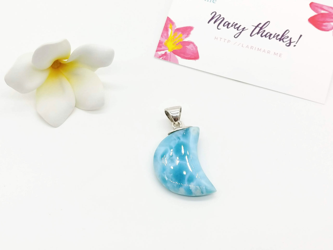 Larimar Crescent Moon pendant