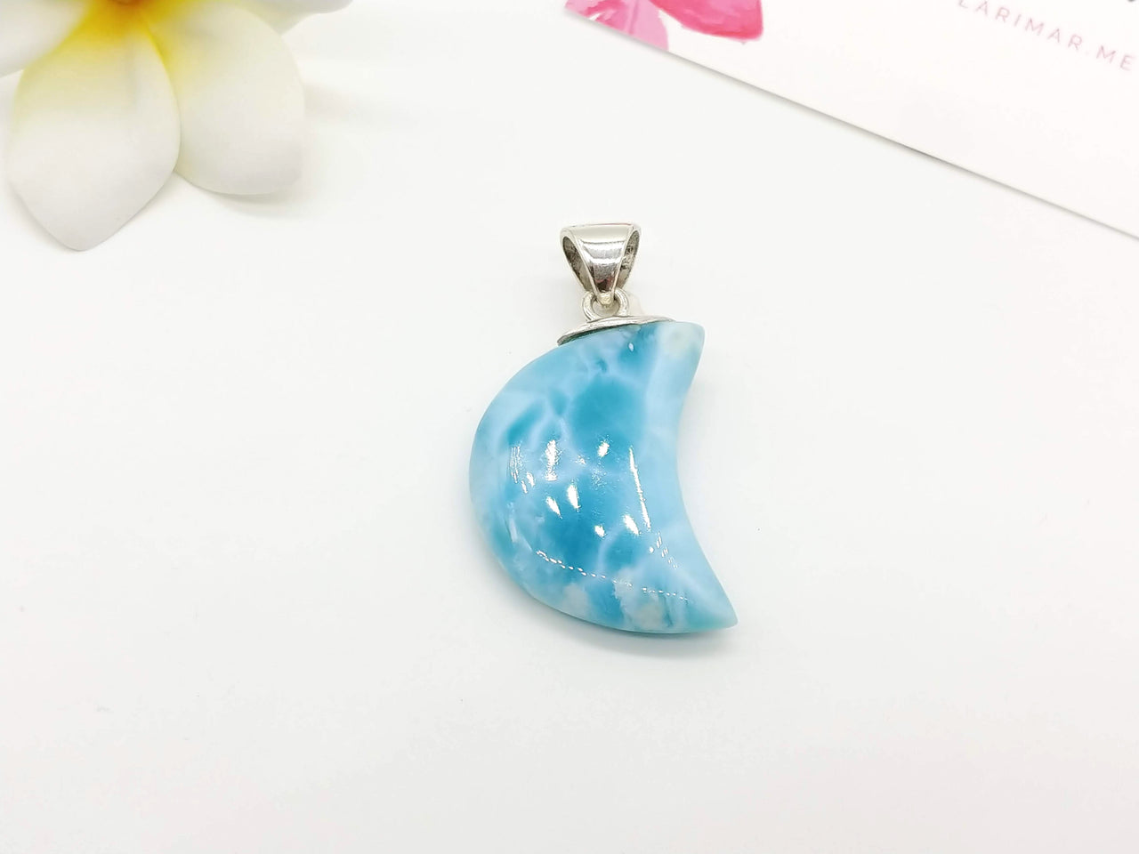 Larimar Crescent Moon pendant