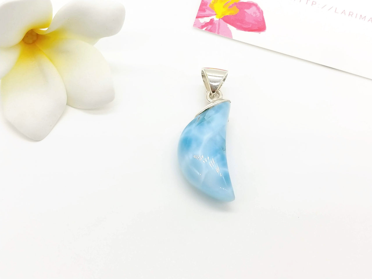Larimar Crescent Moon pendant