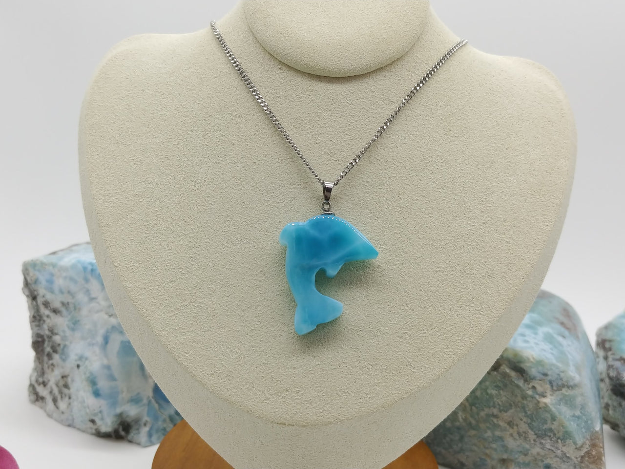 Larimar AAA Dolphin Pendant
