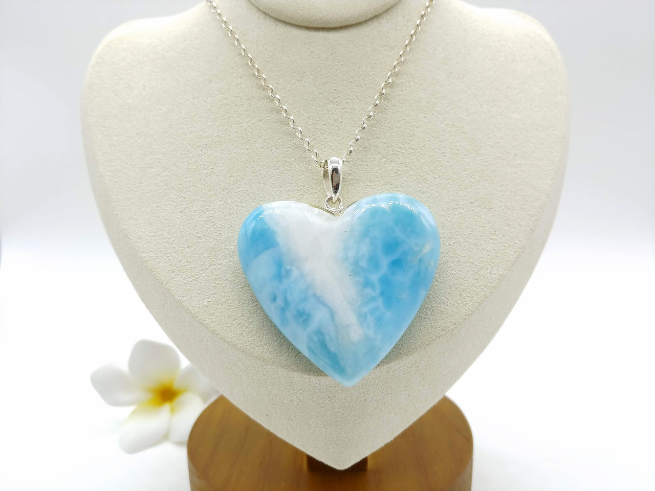 Larimar beauty BIG heart pendant