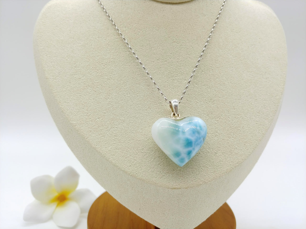Larimar blue heart pendant