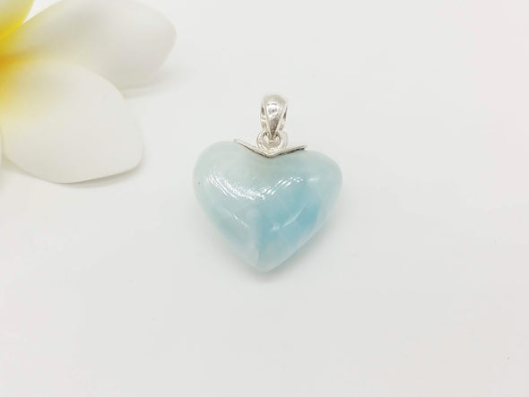 Larimar ice blue heart pendant