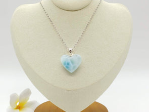 Larimar ice blue heart pendant
