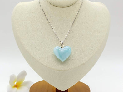 Larimar mint blue heart pendant
