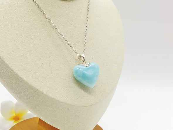 Larimar mint blue heart pendant