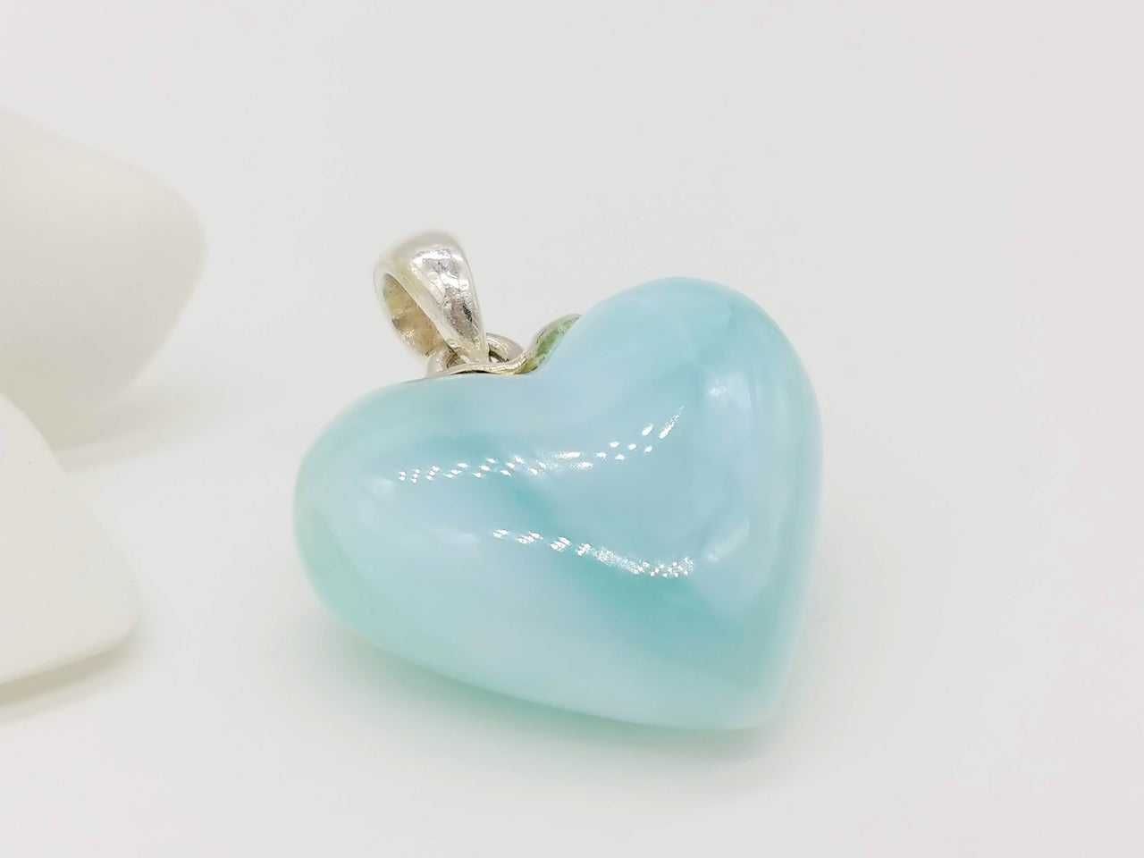 Larimar mint blue heart pendant