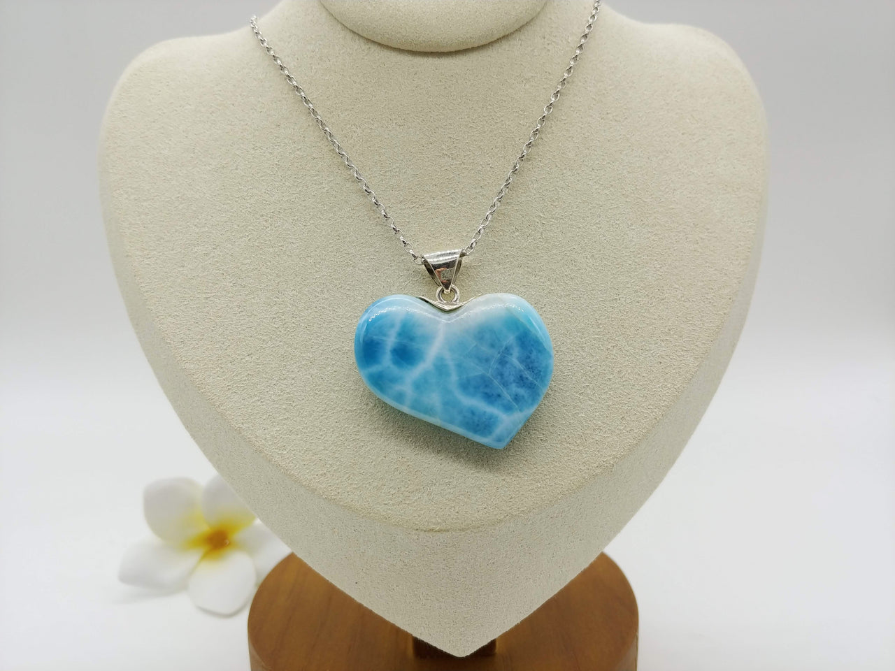 Larimar AAA unique heart pendant