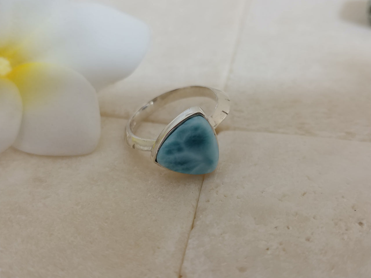 Larimar Flat Prism Ring