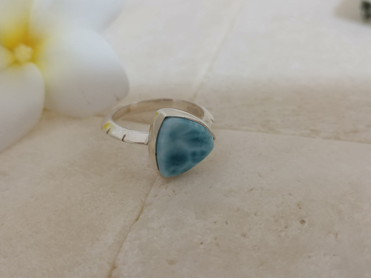 Larimar Flat Prism Ring