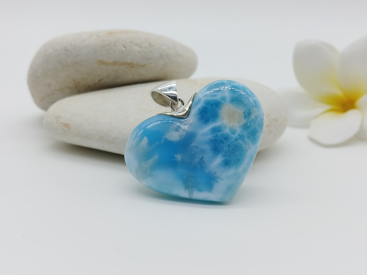 Larimar sweet heart pendant