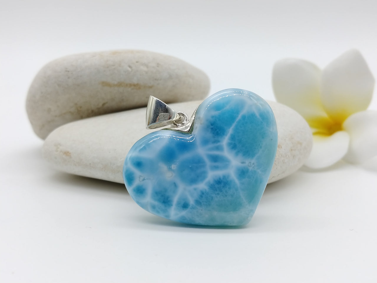 Larimar sweet heart pendant