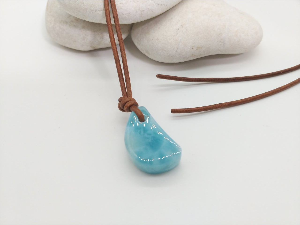 Larimar Kakera Tablet Pendant