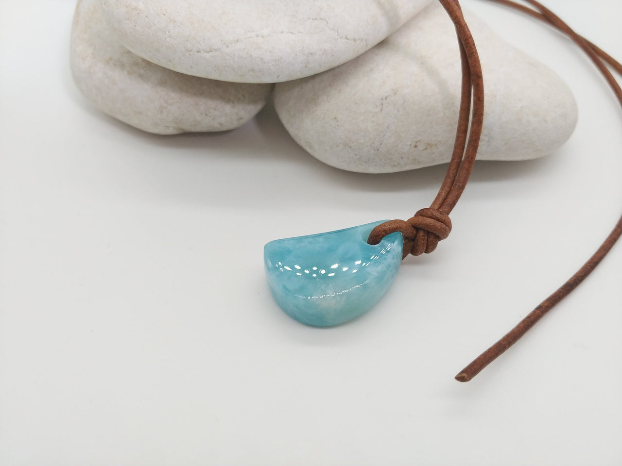 Larimar Kakera Tablet Pendant