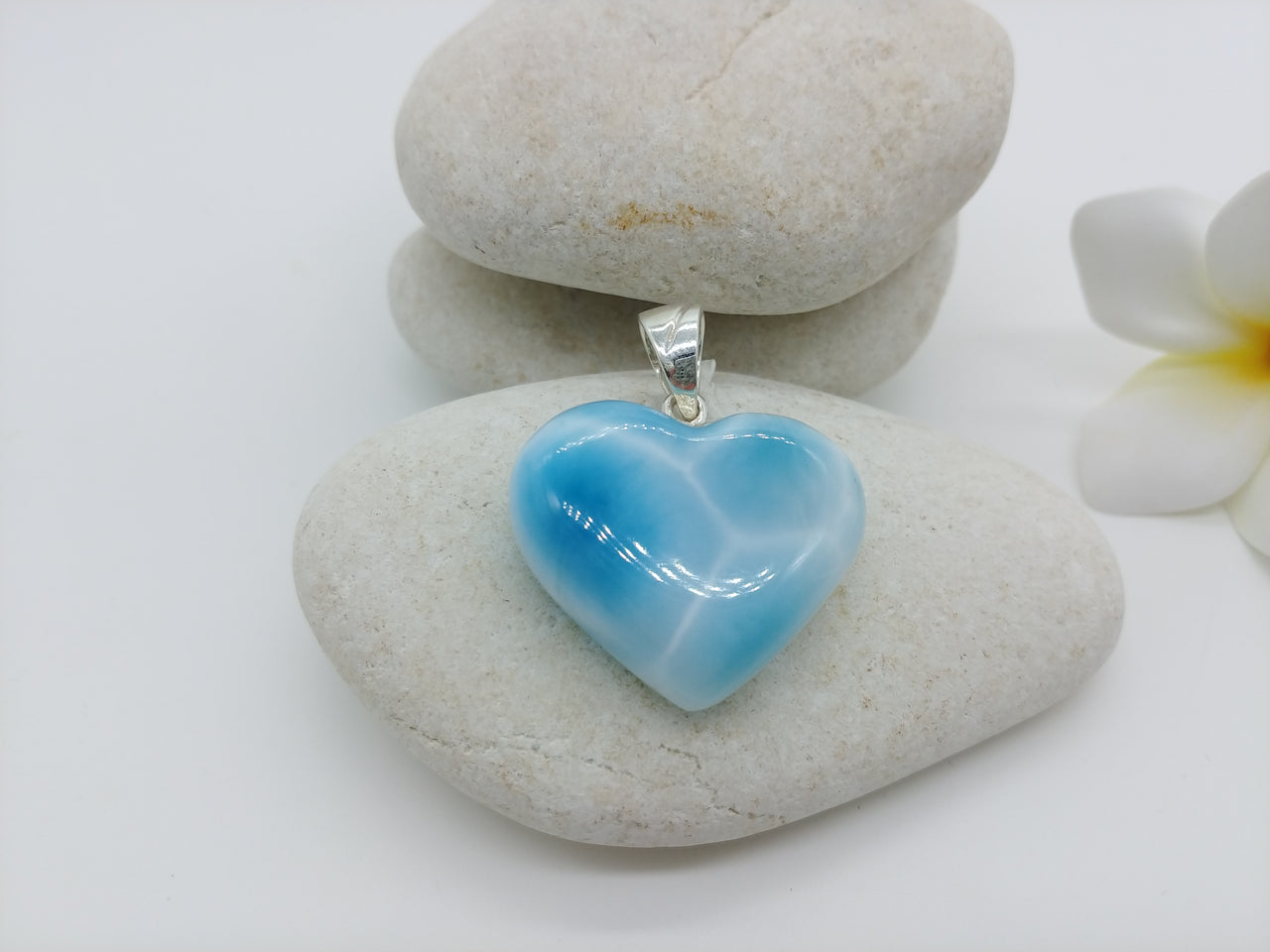 Larimar cute heart pendant