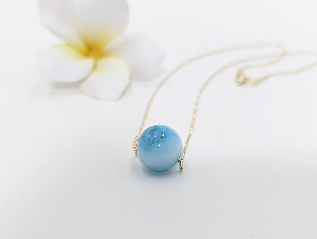 Larimar AAA 一粒 Through Necklace