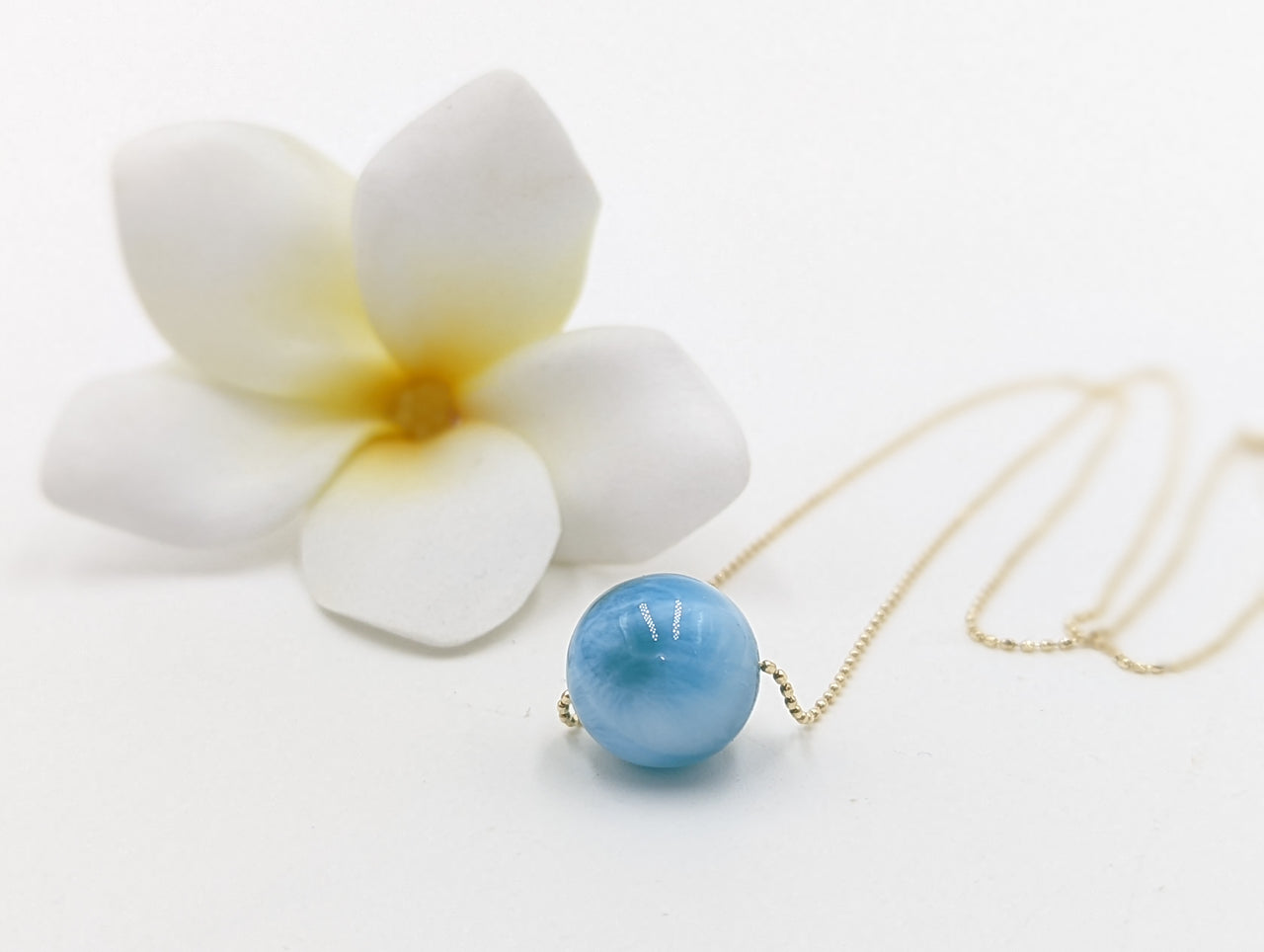Larimar AAA 一粒 Through Necklace